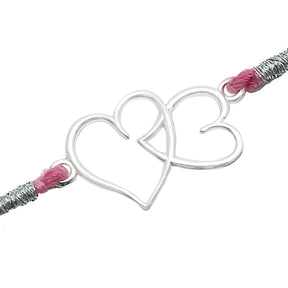 Twin Heart Silver Rakhi