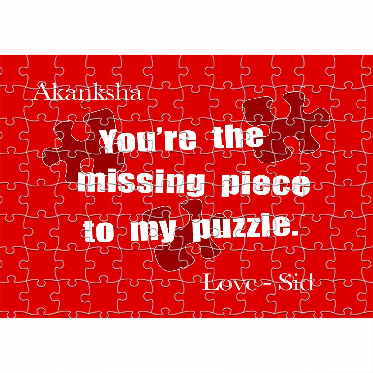 Personalised Missing Piece Jigsaw Keepsake