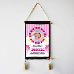 Personalised Baby Girl Announcement Scroll