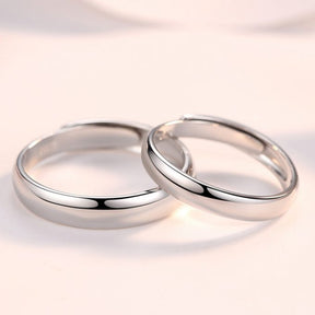 Plain Silver Couple Rings With Name Engraved