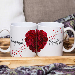 Personalized Heartfelt Love Coffee Mug Set of 2 for Valentine's Day