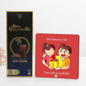 Best Memories Of Life Keepsake And Choco Rakhi Gift Hamper For Sibling