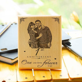 Personalized 1st Anniversary Wooden Engraved Plaque