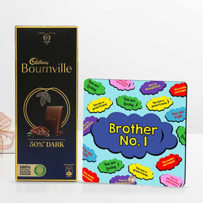Brother No. 1 Keepsake And Choco Rakhi Gift Hamper For Bhai
