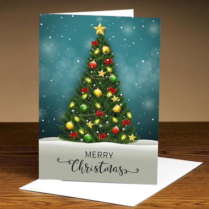 Christmas Tree Merry Chritmas Greeting Card