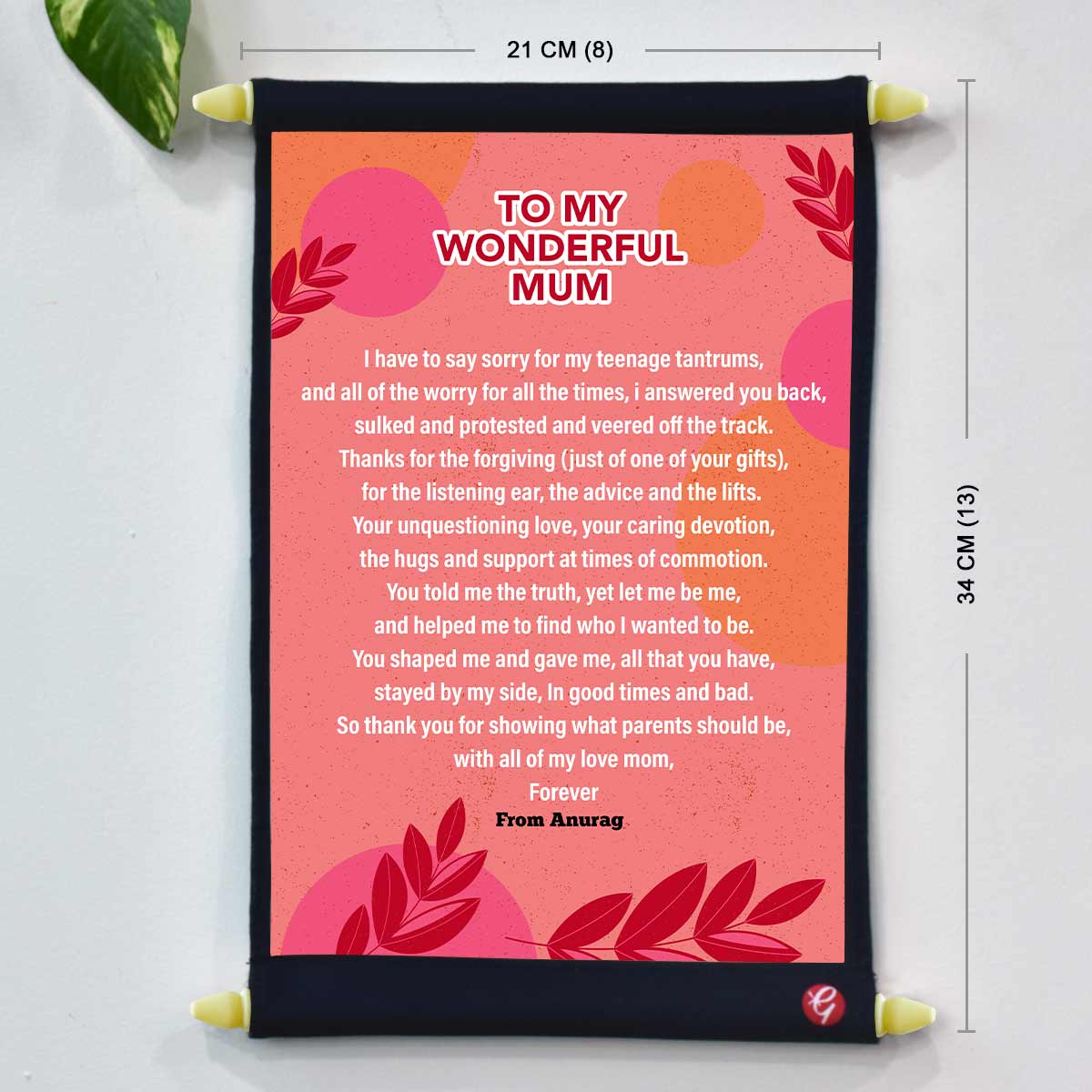 Personalised My DearMom Scroll Present for Your Mother