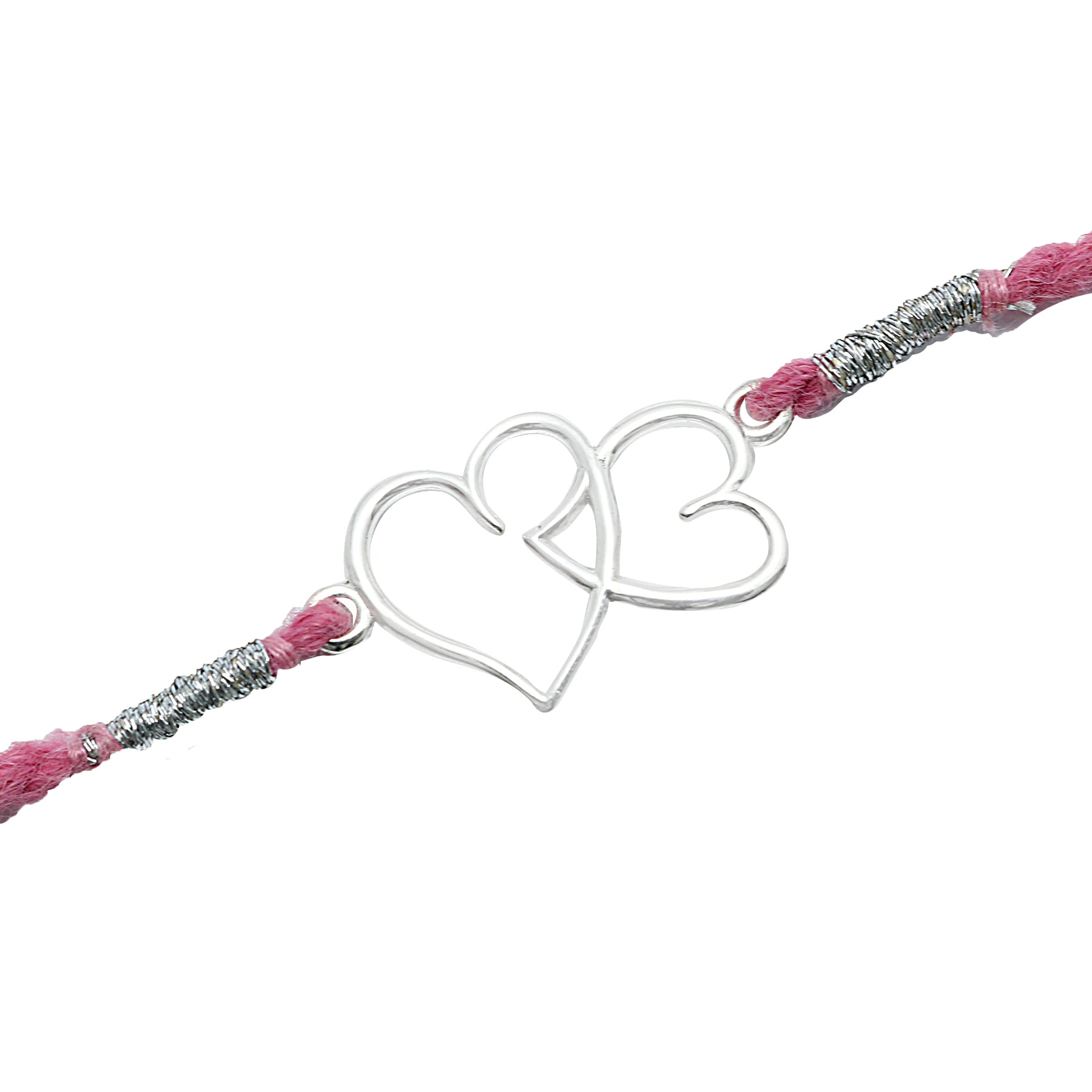 Twin Heart Silver Rakhi