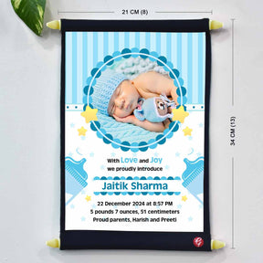 Personalised Baby Boy Announcement Scroll