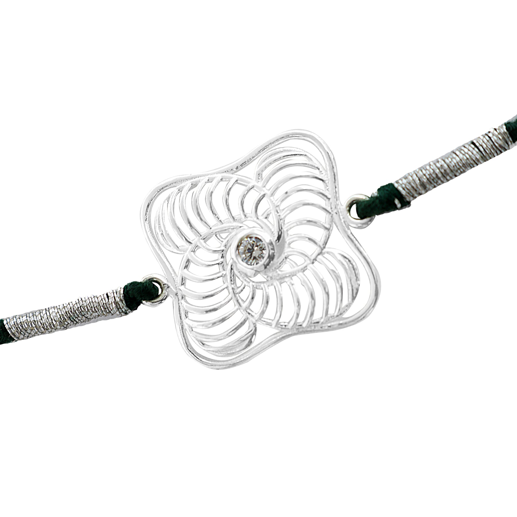 Silver Falling Flower Rakhi