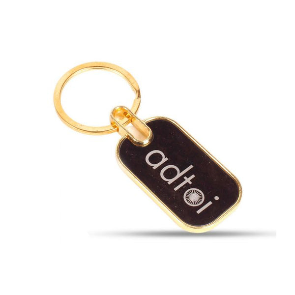 Rectangular Metal Keychain - golden (Bulk/Corporate Orders Only)