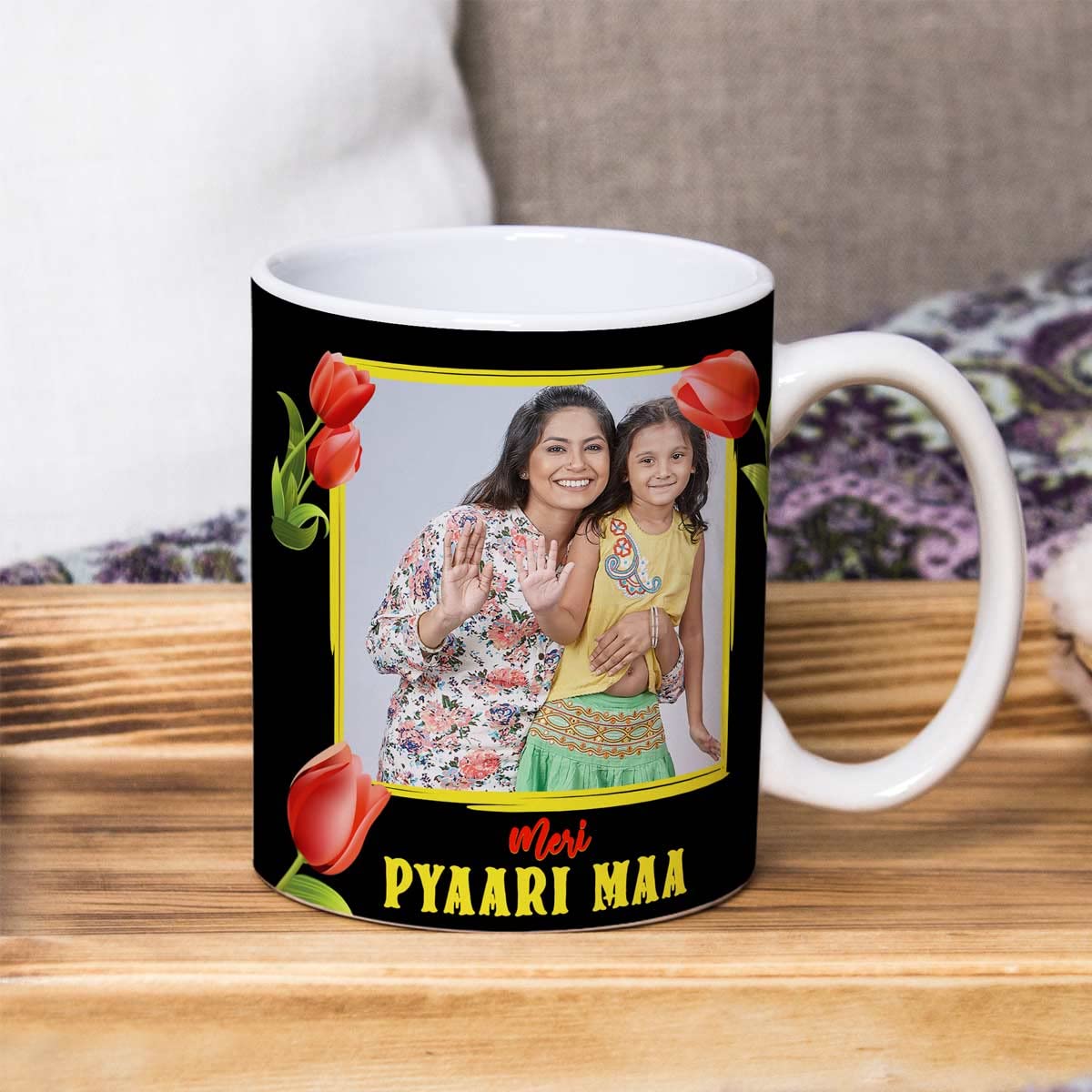 Customized Meri Pyaari Maa Photo Coffee Mug Gift for Mom