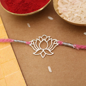 Silver Lotus Rakhi