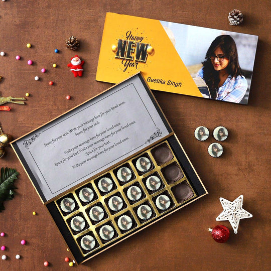 New Year Gift 2024 Personalised Photo Chocolate