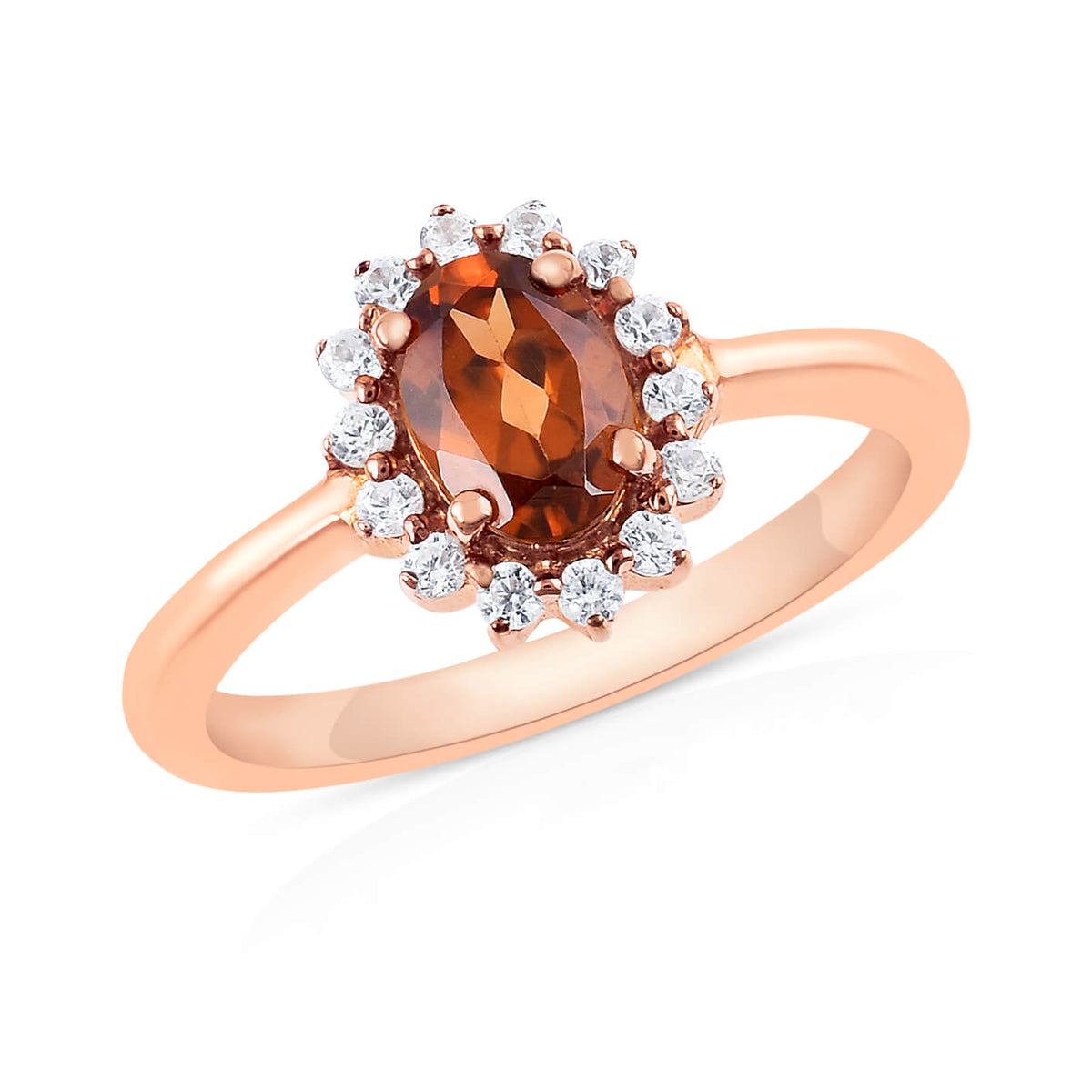 926 Sterling Silver Rose Gold Plated Zircon Finger Ring-1