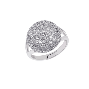 925 Sterling Silver Zircon Dome Ring