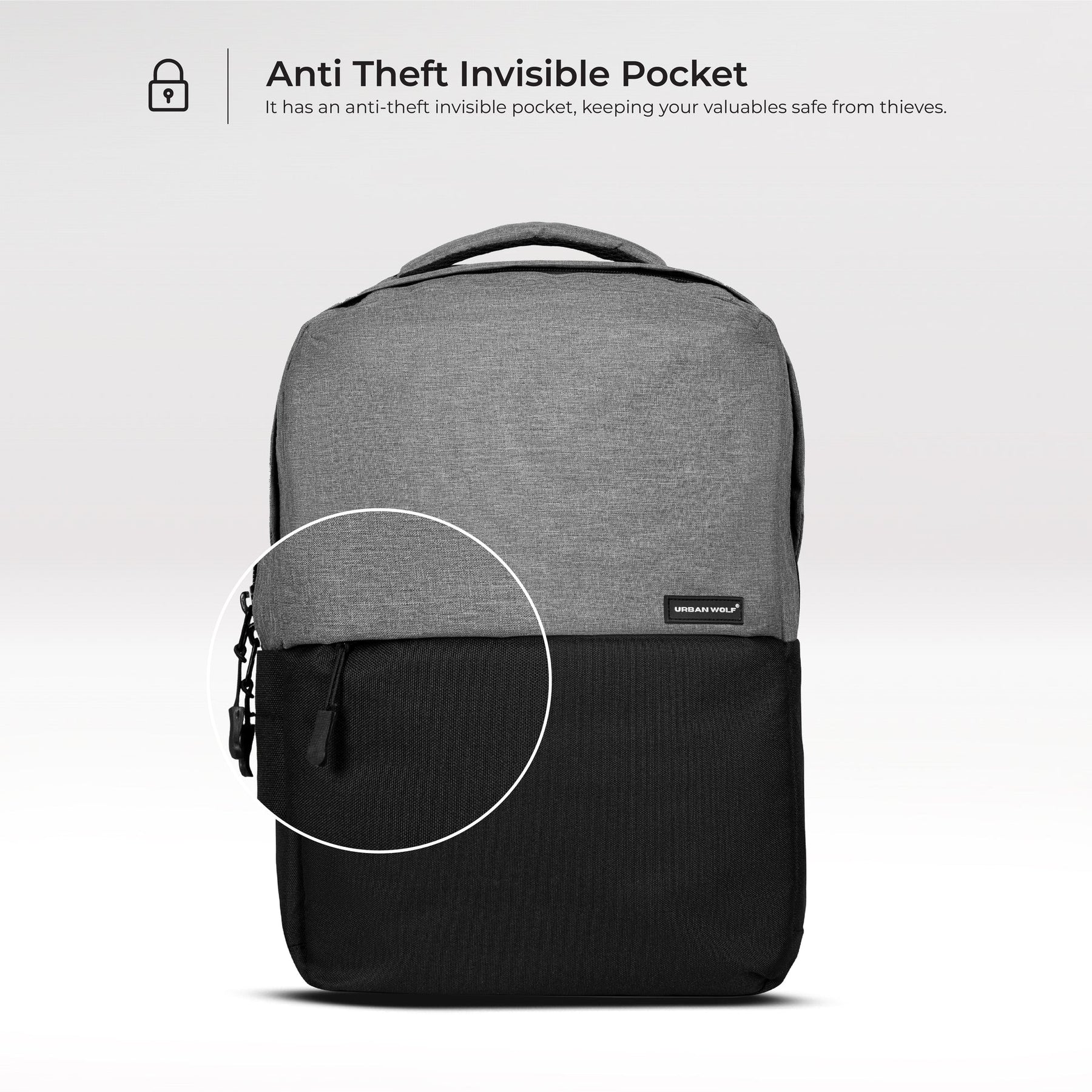 Urban Wolf Business Casual 20L Dual Compartment Laptop Backpack-(GREY)
