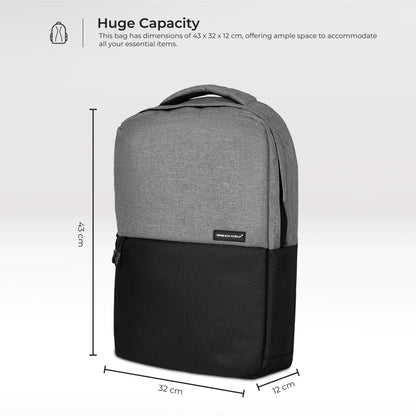 Urban Wolf Business Casual 20L Dual Compartment Laptop Backpack-(GREY)