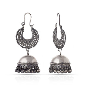 Afghani Silver Jhumka Earrings