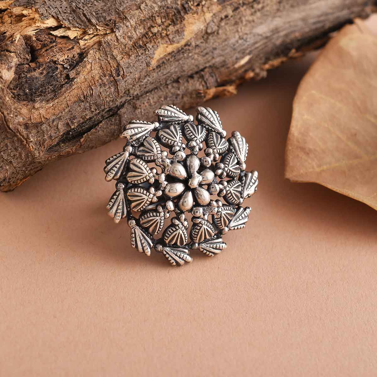 Antique Silver Round Ring-1