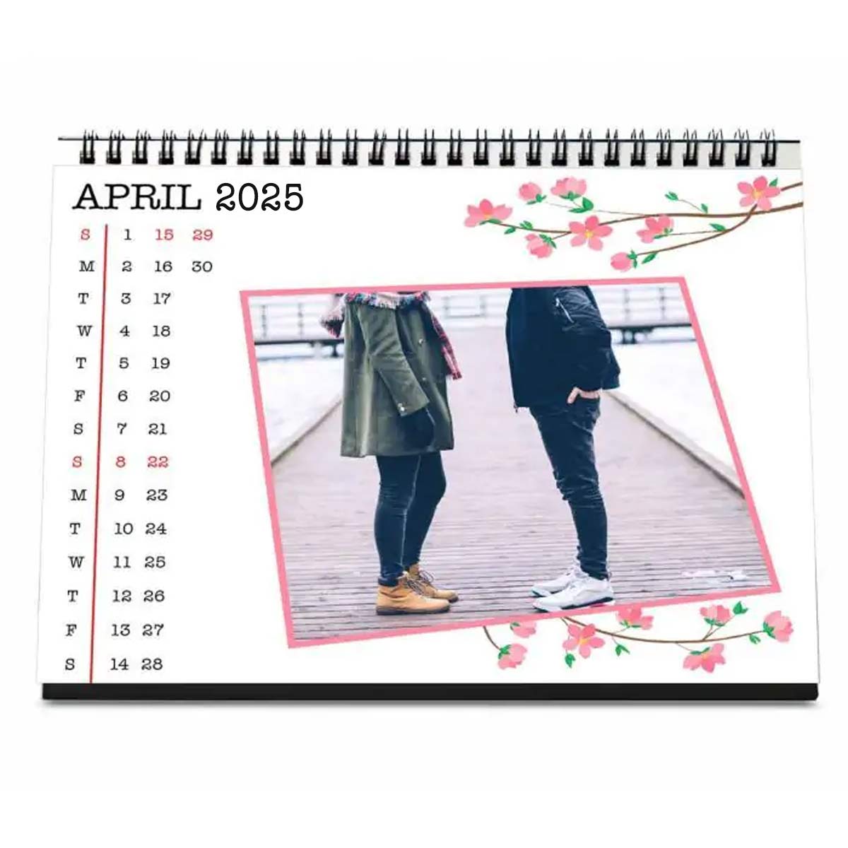 Floral Boarder Personalised Desk Calendar