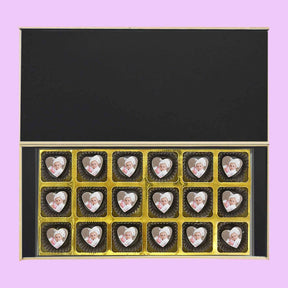 Black elegant box of baby announcement Personalised Photo Chocolate