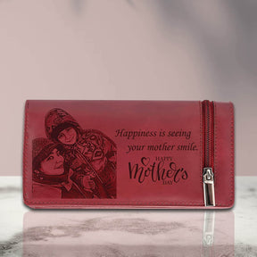 Personalized Vegan Leather Photo Wallet Gift for Mother’s Day