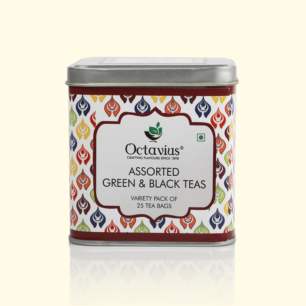 #Variant_Octavius Assorted Black & Green Teas | 6 Varieties Pack of 25 Tea Bags in Gift Box