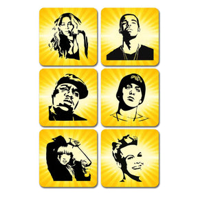 Top Music Artists of All Time Coasters Set of 6