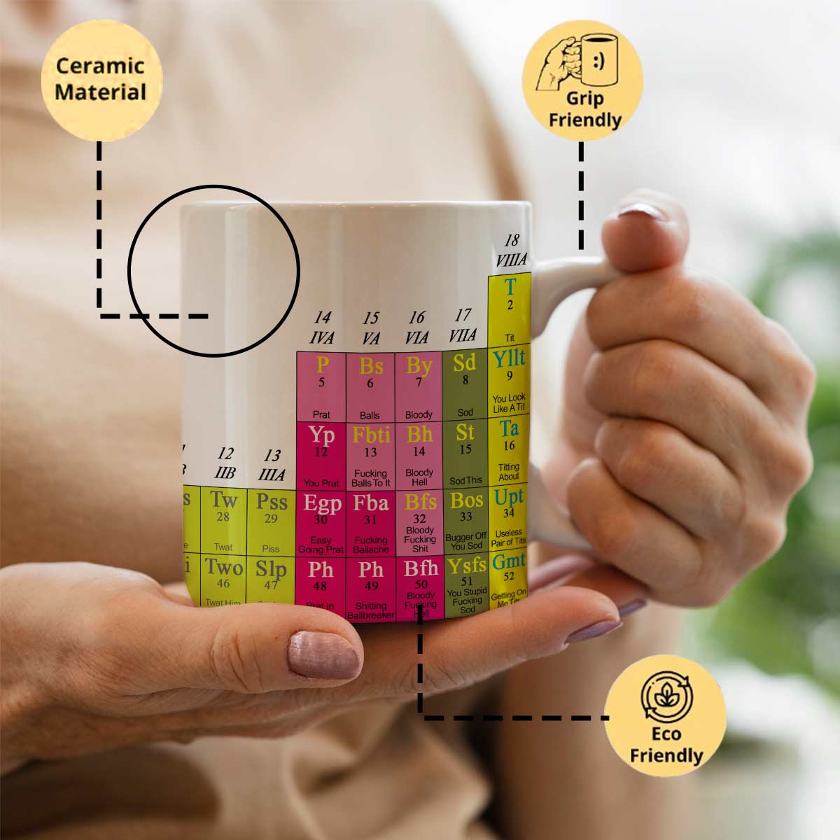 Periodic Table of Swearing Mug (For Adults)
