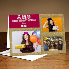 Personalised Birthday Bumps Glitter Card