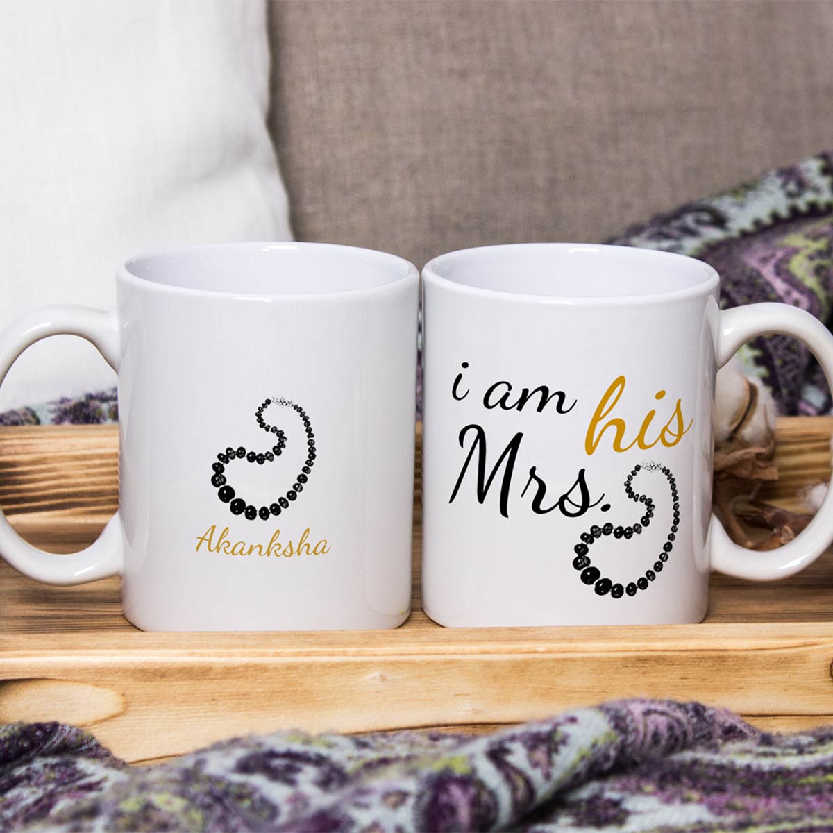 Mr & Mrs Personalised Mug Set