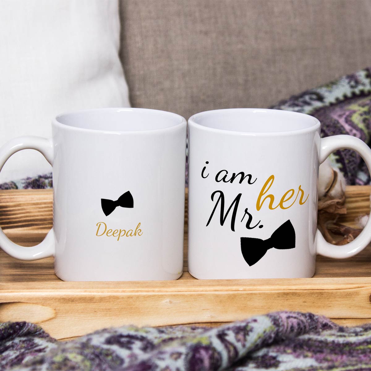 Mr & Mrs Personalised Mug Set