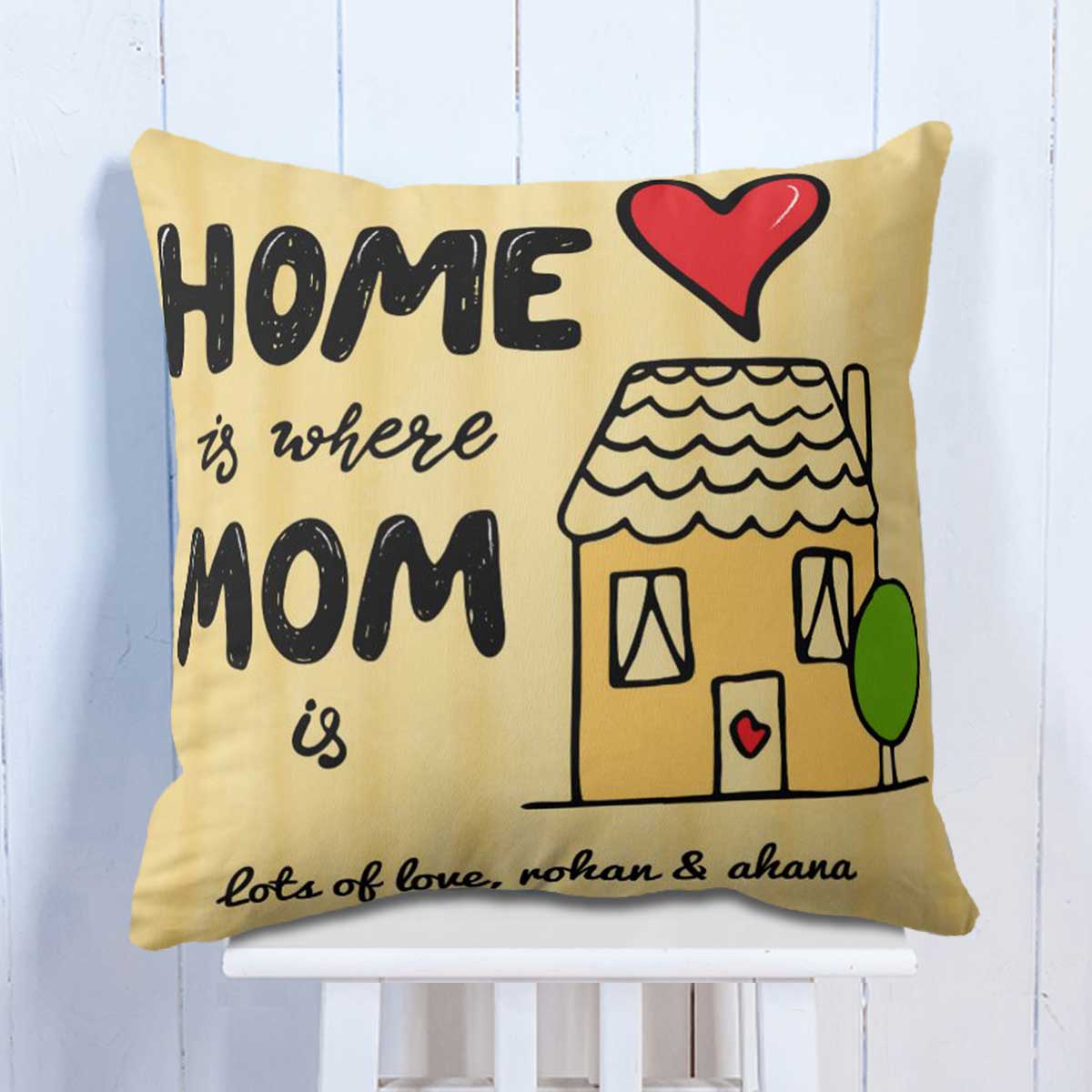 Personalised Mom's Home Cushion on Her Birthday