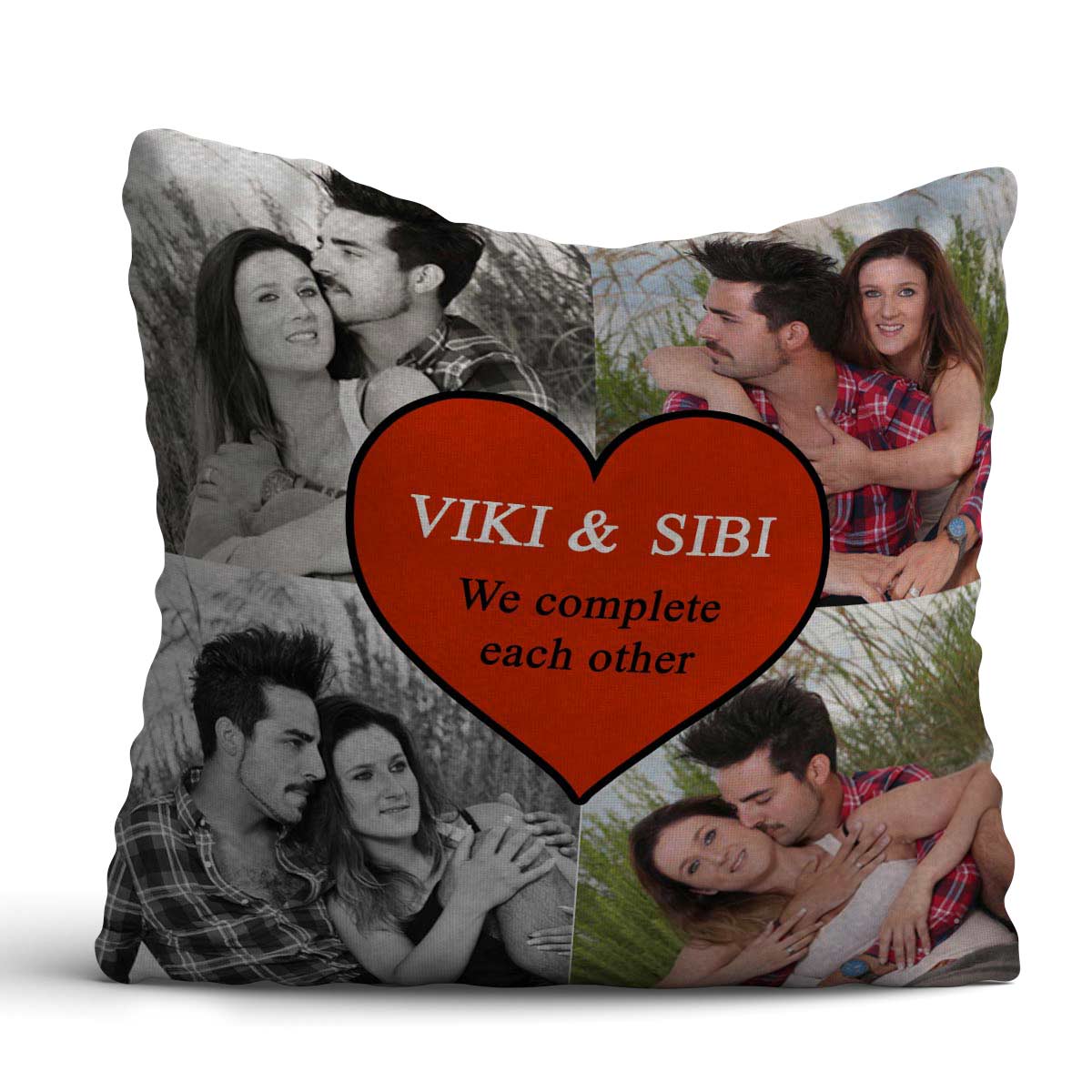 Personalized Complete Each Other Photo Cushion Gift for Valentine's Day