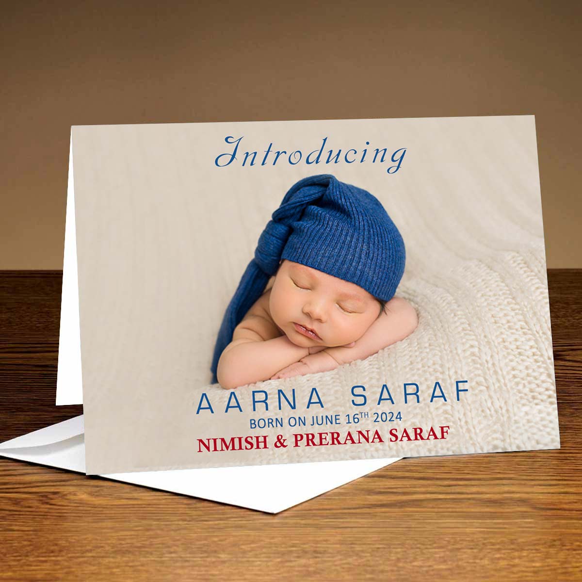 Personalised Introducing Baby Announcement Postcard