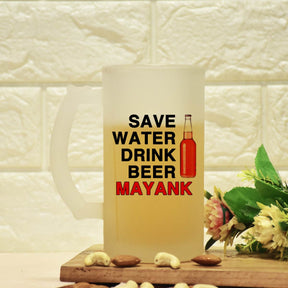 Personalised Save Water Drink Beer Mug
