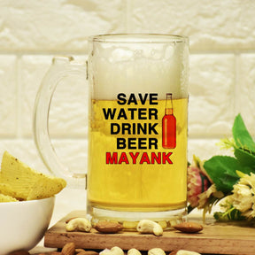Personalised Save Water Drink Beer Mug