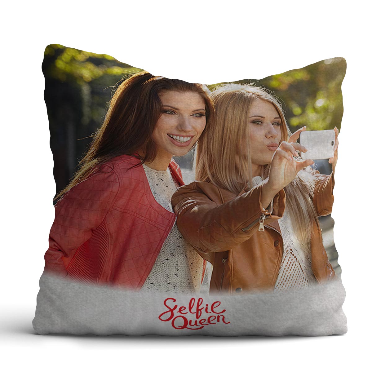 Personalized Selfie Queen Polyester Photo Cushion Gift For Mom