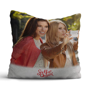 Personalized Selfie Queen Polyester Photo Cushion Gift For Mom