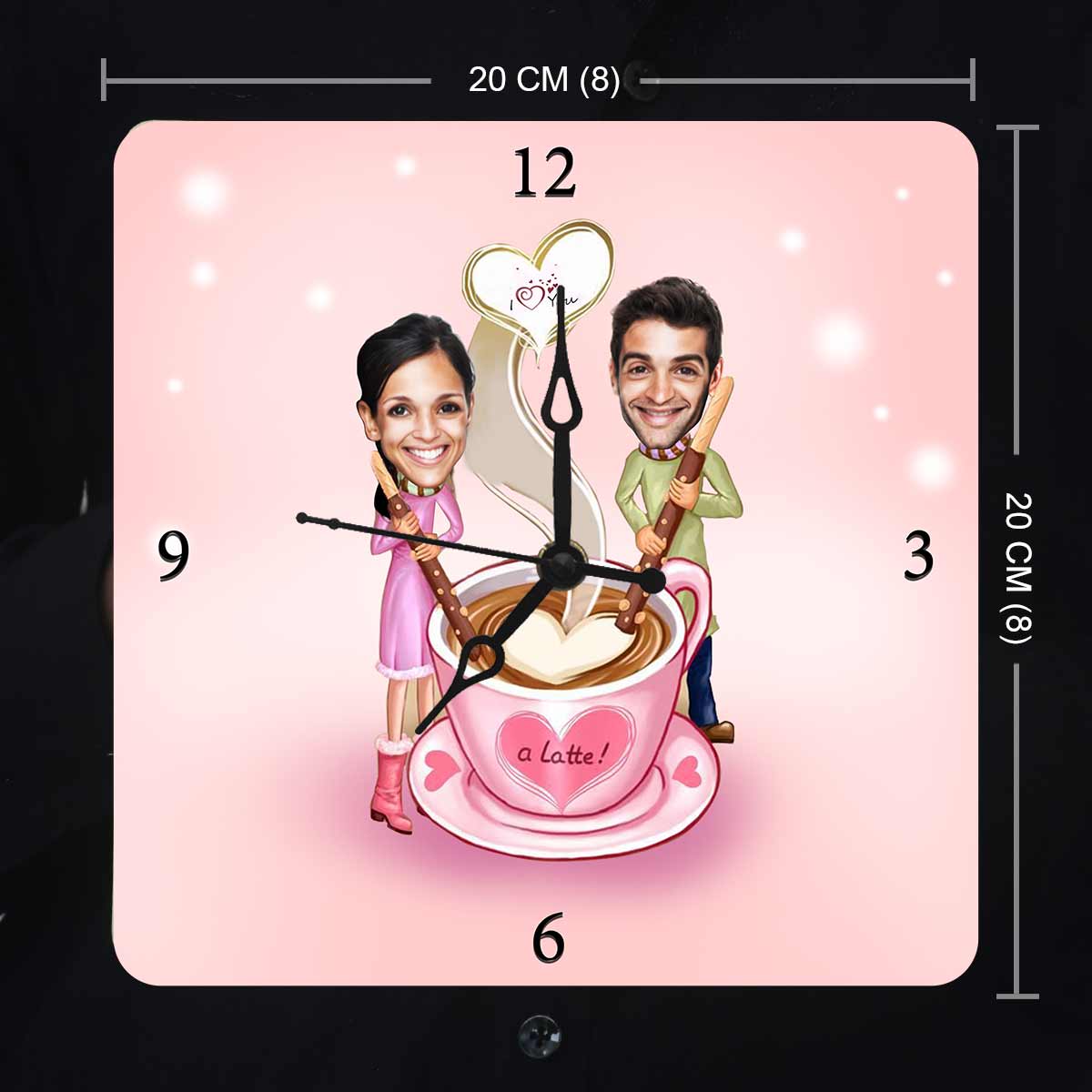 Personalised I Love You Latte Clock