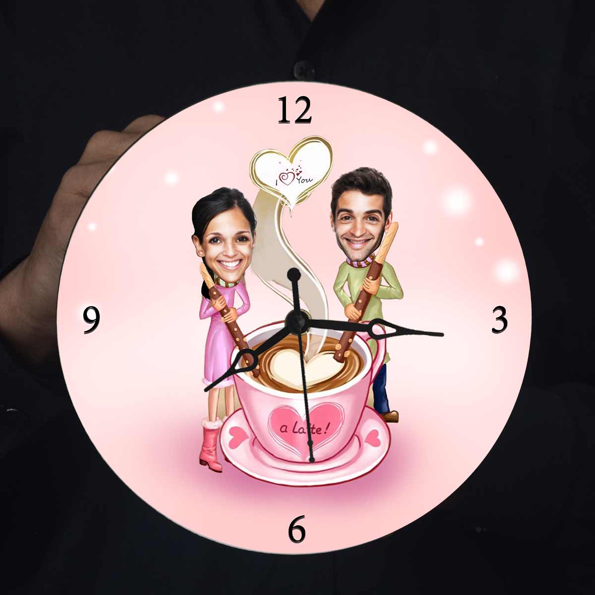 Personalised I Love You Latte Clock