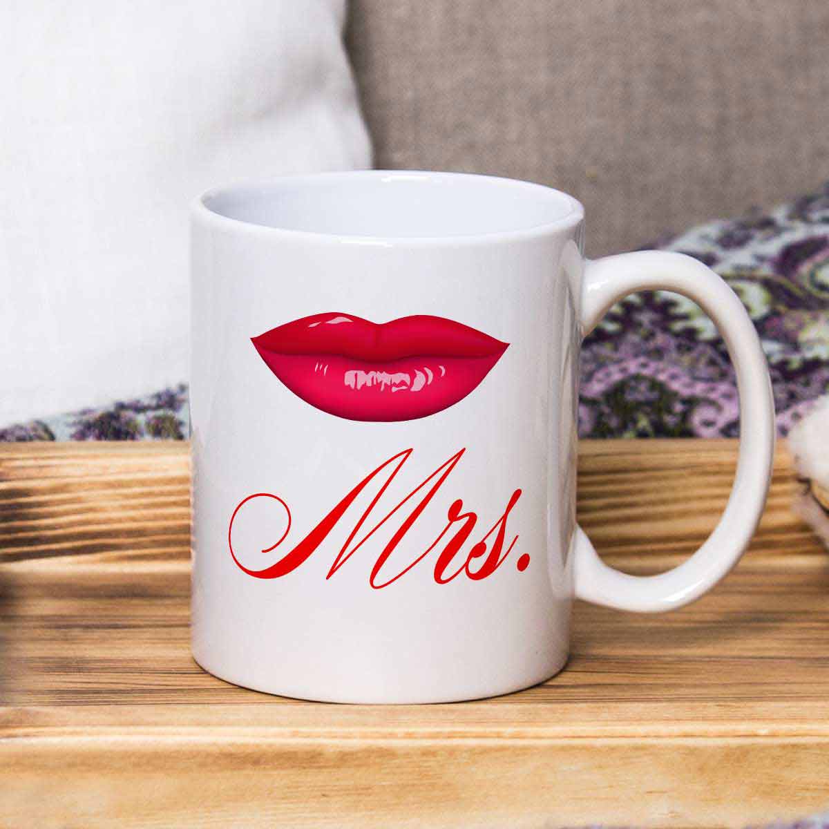 Personalised Mugs With Attractive Heart Cushion