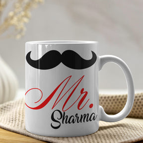 Personalized Mr & Mrs Couple Coffee Mug & Heart Cushion Combo Gift for Valentine's Day