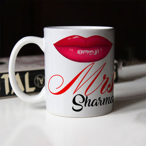 Personalized Mr & Mrs Couple Coffee Mug & Heart Cushion Combo Gift for Valentine's Day