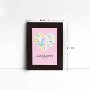 Personalised Two Halves 1 Heart Map Poster