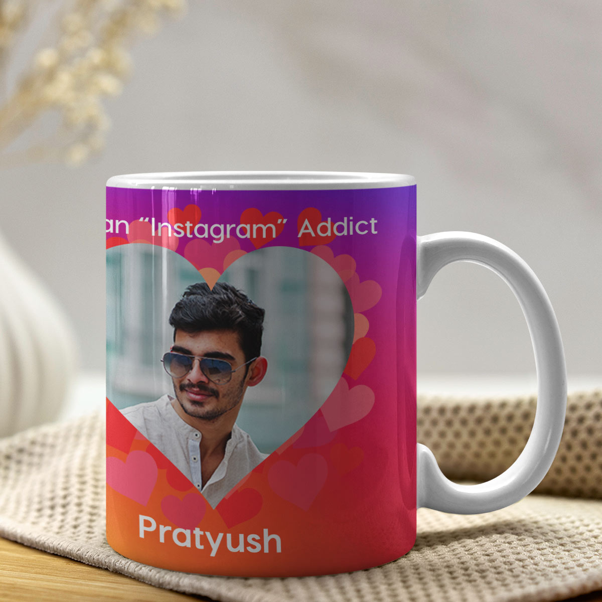 Personalized Social Media Addict Ceramic Mug