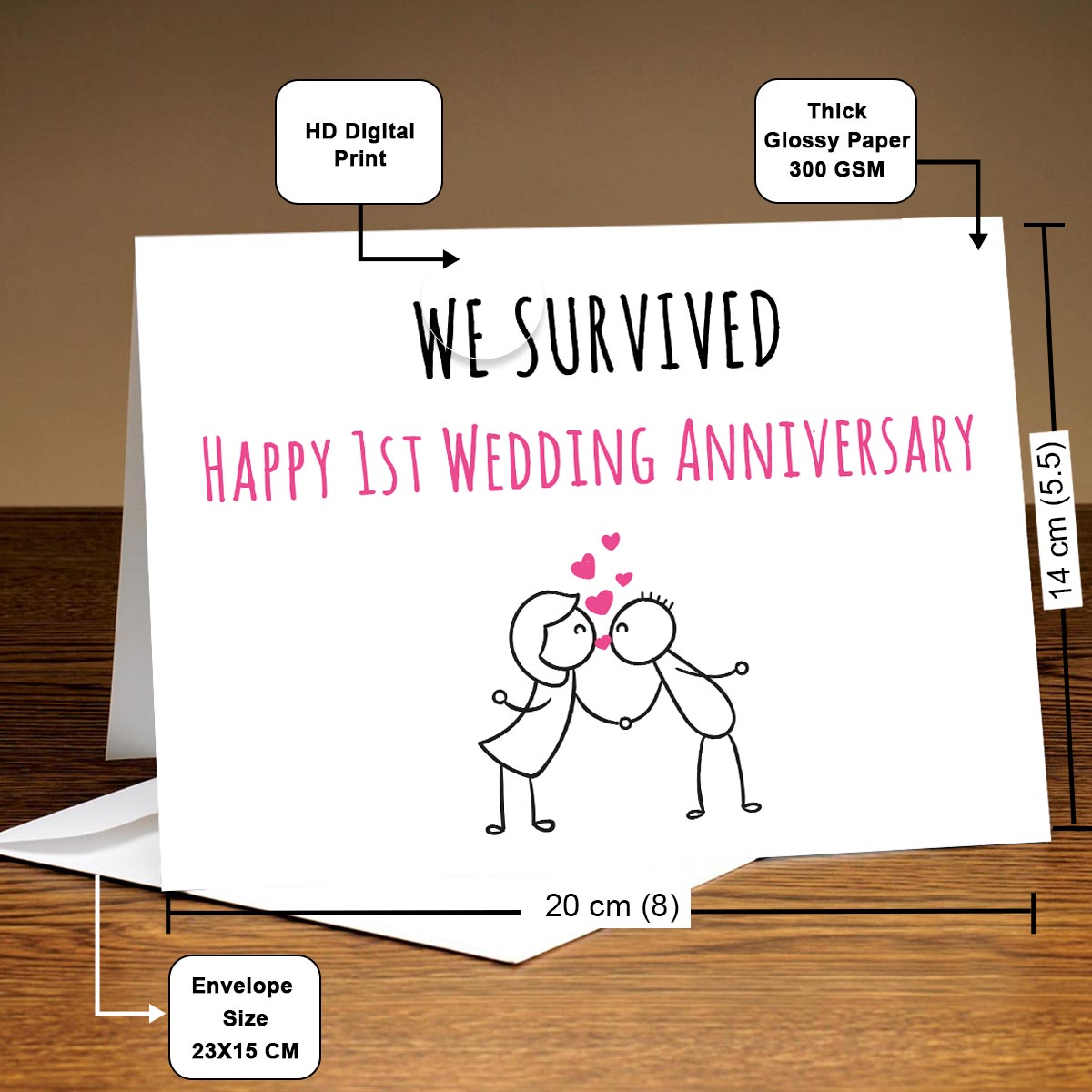 Personalised 1 Year Milestone Anniversary Card