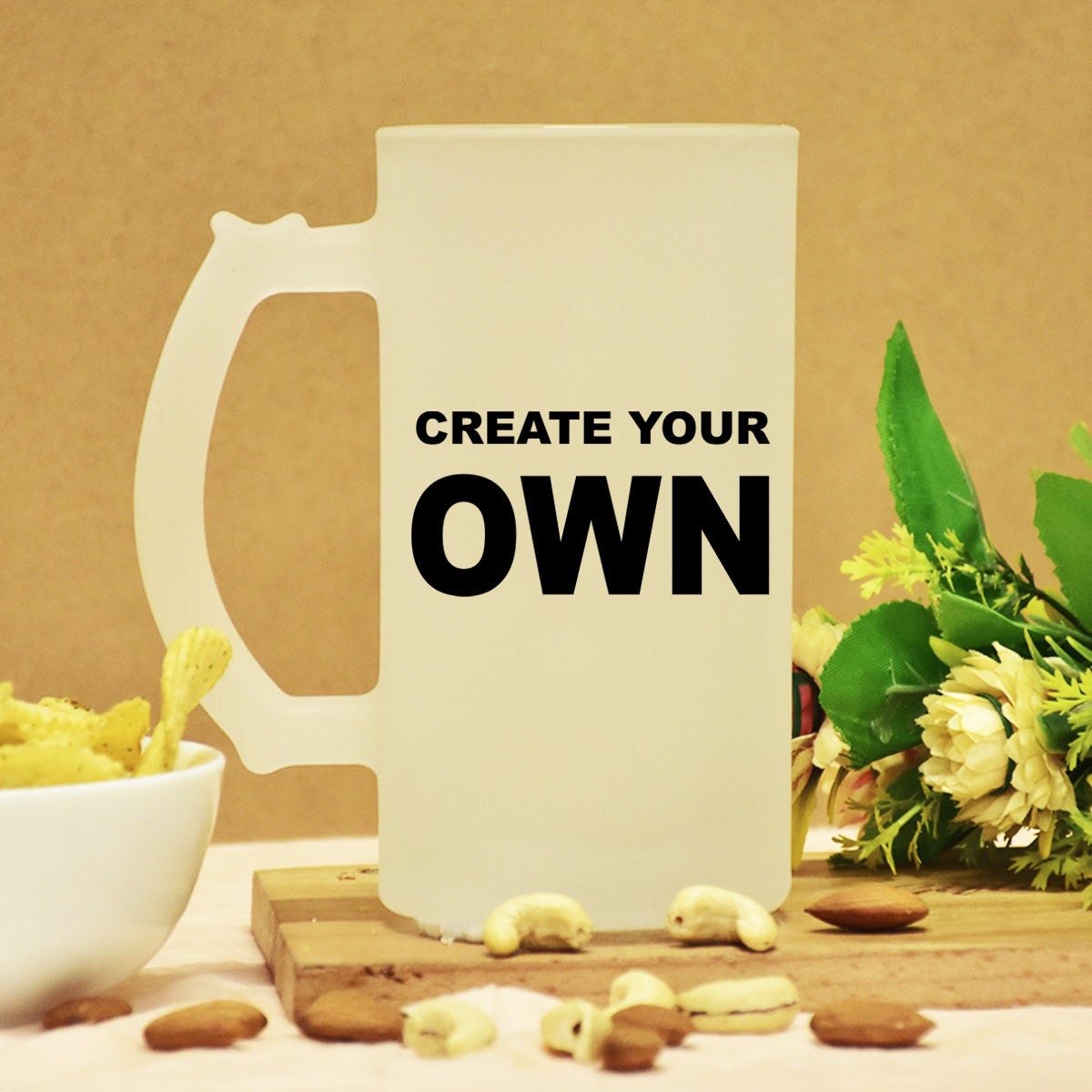Create Your Own Personalised Transparent Beer Mug 600ml - Beer Lover Gift
