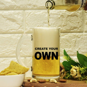 Create Your Own Personalised Transparent Beer Mug 600ml - Beer Lover Gift