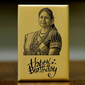 Personalized Happy Birthday Engraved Wooden Frame with Photo